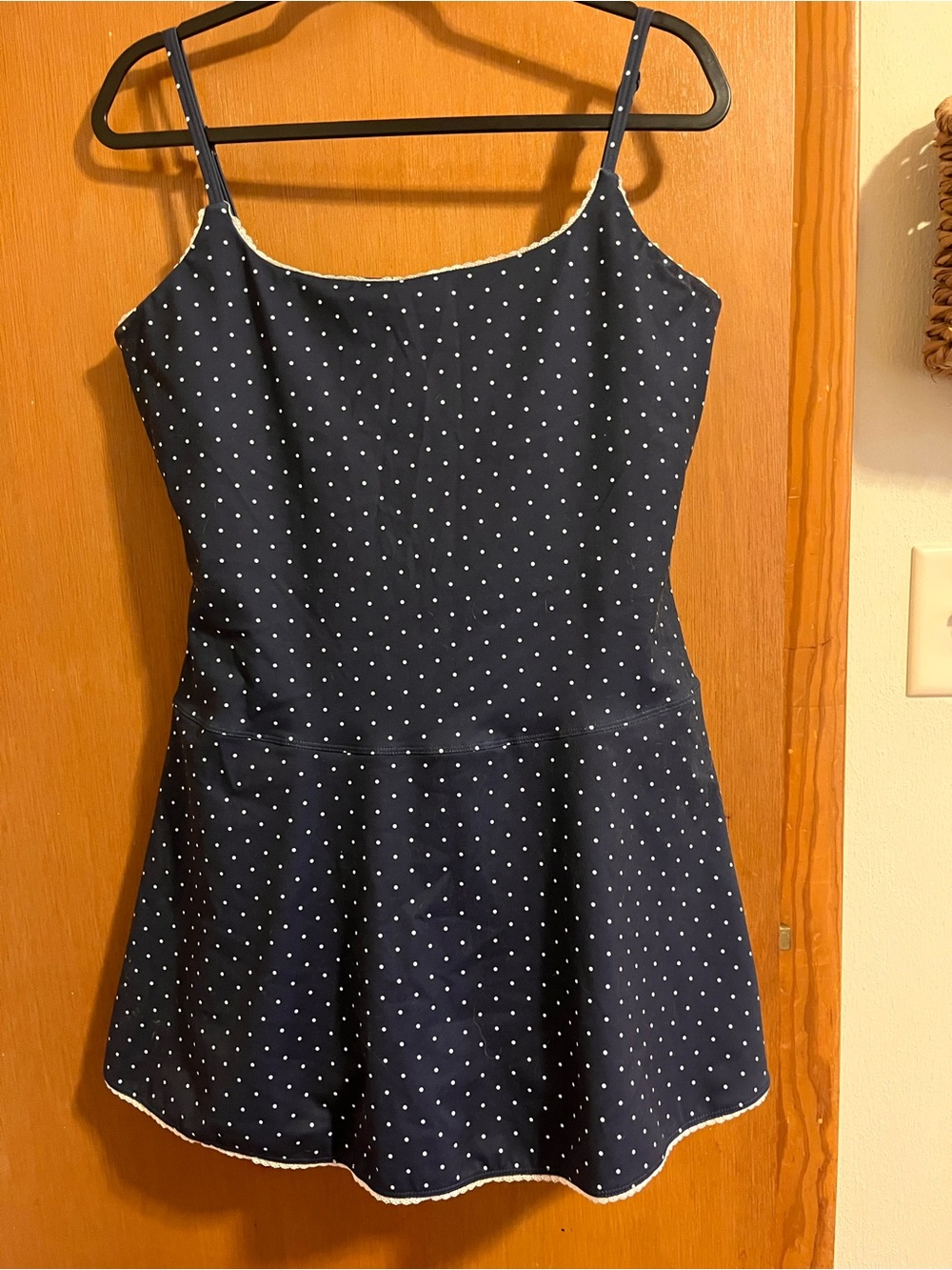 Girls Navy Polka Dot One-Piece Swimsuit